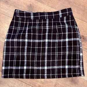 Black and White Plaid Women's Skirt